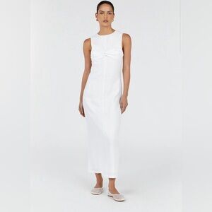 Dissh Bertie White Linen Midi Dress